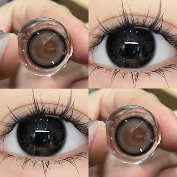 Qfdian Myopia Blue Color Contact Lenses Black Pupil 6months 1pair Cosmetic Lenses